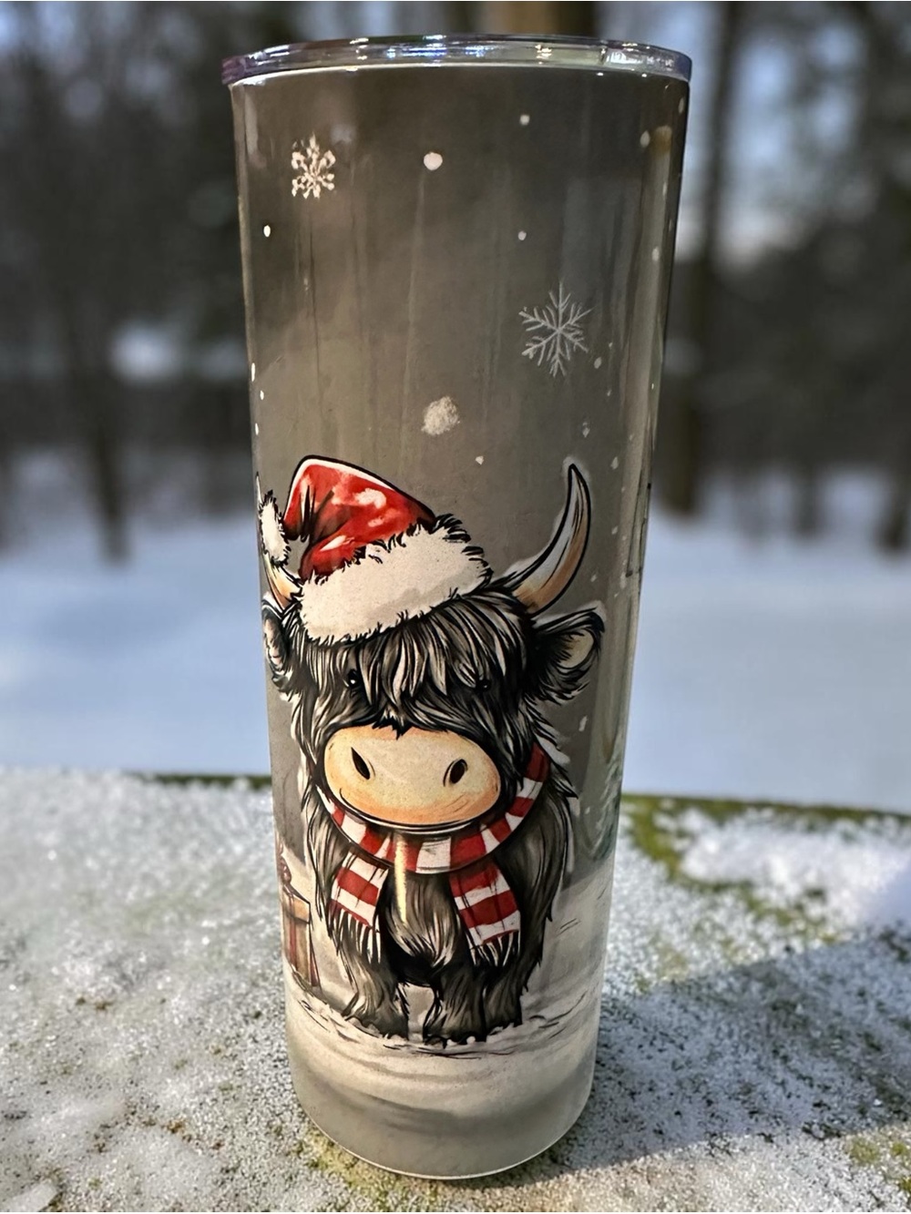 Highland Cow Theme 20oz Skinny Stainless Steel Tumbler